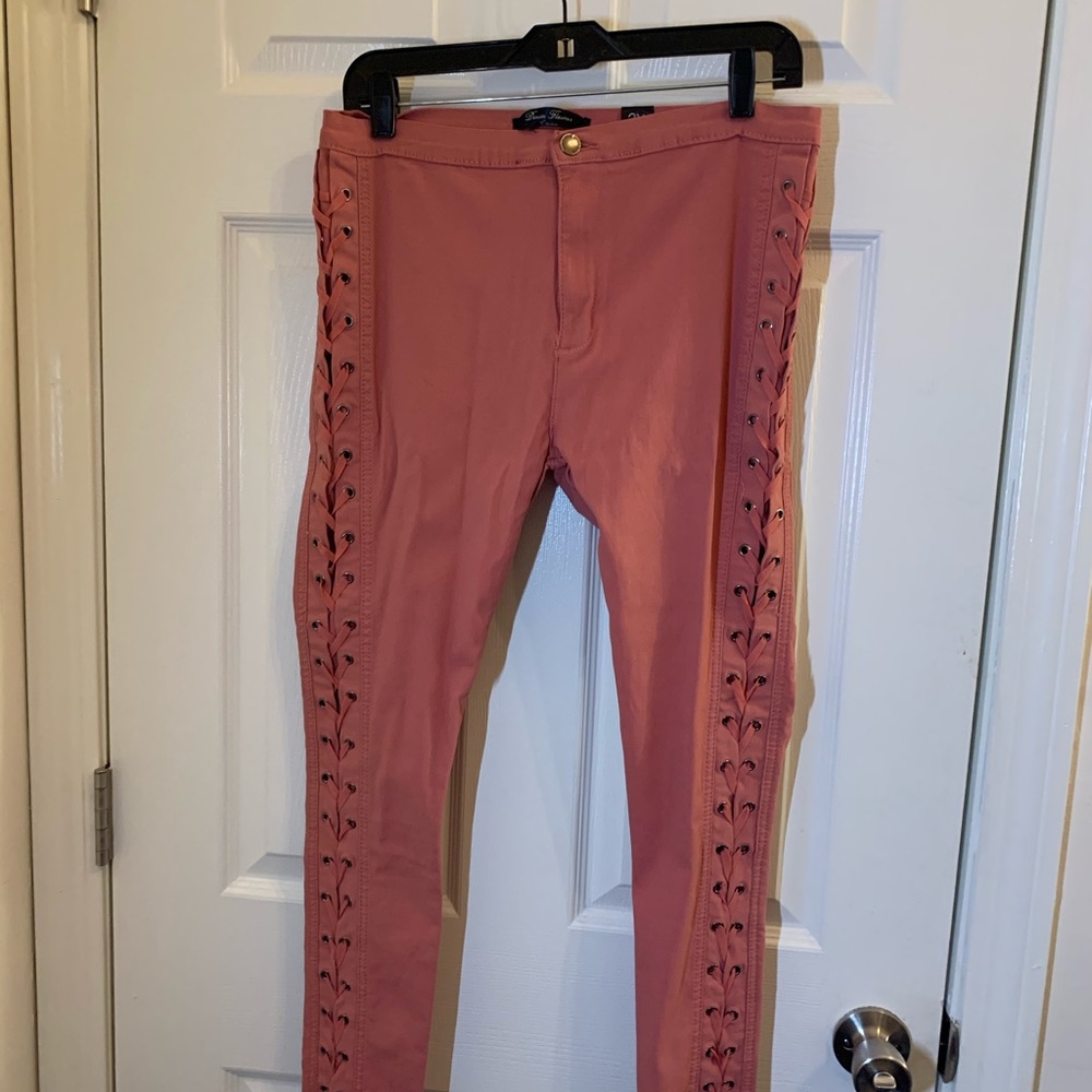 Pink jean leggings